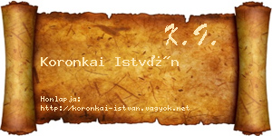 Koronkai István névjegykártya