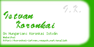 istvan koronkai business card